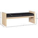  Color_Black -- Meridian Sonia Velour Fur Fabric Upholstered Bench IMAGE 7