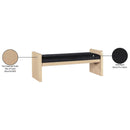  Color_Black -- Meridian Sonia Velour Fur Fabric Upholstered Bench IMAGE 8