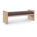  Color_Brown -- Sonia Brown Velour Fur Fabric Upholstered Bench IMAGE 1