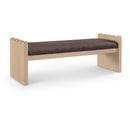  Color_Brown -- Sonia Brown Velour Fur Fabric Upholstered Bench IMAGE 1