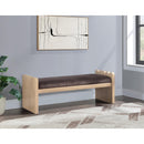  Color_Brown -- Sonia Brown Velour Fur Fabric Upholstered Bench IMAGE 2