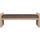  Color_Brown -- Sonia Brown Velour Fur Fabric Upholstered Bench IMAGE 3