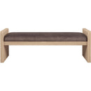 Meridian Sonia Brown Velour Fur Fabric Bench IMAGE 3