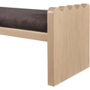  Color_Brown -- Sonia Brown Velour Fur Fabric Upholstered Bench IMAGE 5