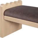  Color_Brown -- Sonia Brown Velour Fur Fabric Upholstered Bench IMAGE 6