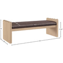  Color_Brown -- Sonia Brown Velour Fur Fabric Upholstered Bench IMAGE 7