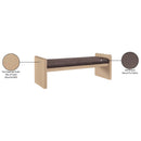  Color_Brown -- Sonia Brown Velour Fur Fabric Upholstered Bench IMAGE 8