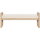  Color_Cream -- Sonia Cream Velour Fur Fabric Upholstered Bench IMAGE 3