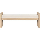 Meridian Sonia Cream Velour Fur Fabric Bench IMAGE 3