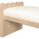  Color_Cream -- Sonia Cream Velour Fur Fabric Upholstered Bench IMAGE 6