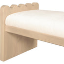 Meridian Sonia Cream Velour Fur Fabric Bench IMAGE 6