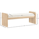  Color_Cream -- Sonia Cream Velour Fur Fabric Upholstered Bench IMAGE 7