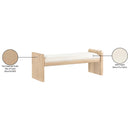 Color_Cream -- Sonia Cream Velour Fur Fabric Upholstered Bench IMAGE 8
