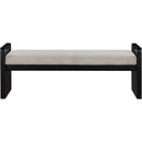  Color_Beige -- Meridian Sonia Velour Fur Fabric Upholstered Bench IMAGE 3