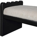  Color_Beige -- Meridian Sonia Velour Fur Fabric Upholstered Bench IMAGE 6
