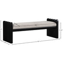  Color_Beige -- Meridian Sonia Velour Fur Fabric Upholstered Bench IMAGE 7