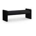  Color_Black -- Sonia Black Velour Fur Fabric Upholstered Bench IMAGE 1