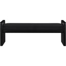  Color_Black -- Sonia Black Velour Fur Fabric Upholstered Bench IMAGE 3