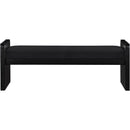 Meridian Sonia Black Velour Fur Fabric Bench IMAGE 3
