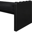  Color_Black -- Sonia Black Velour Fur Fabric Upholstered Bench IMAGE 5