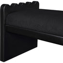  Color_Black -- Sonia Black Velour Fur Fabric Upholstered Bench IMAGE 6