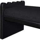 Meridian Sonia Black Velour Fur Fabric Bench IMAGE 6