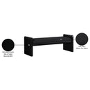  Color_Black -- Sonia Black Velour Fur Fabric Upholstered Bench IMAGE 8