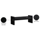 Meridian Sonia Black Velour Fur Fabric Bench IMAGE 8