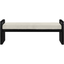  Color_Cream -- Sonia Cream Velour Fur Fabric Upholstered Bench IMAGE 3