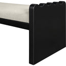  Color_Cream -- Sonia Cream Velour Fur Fabric Upholstered Bench IMAGE 5