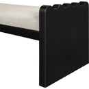 Meridian Sonia Cream Velour Fur Fabric Bench IMAGE 5