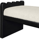  Color_Cream -- Sonia Cream Velour Fur Fabric Upholstered Bench IMAGE 6
