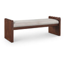  Color_Beige -- Meridian Sonia Velour Fur Fabric Upholstered Bench IMAGE 1