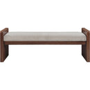  Color_Beige -- Meridian Sonia Velour Fur Fabric Upholstered Bench IMAGE 3