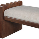  Color_Beige -- Meridian Sonia Velour Fur Fabric Upholstered Bench IMAGE 6
