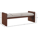  Color_Beige -- Meridian Sonia Velour Fur Fabric Upholstered Bench IMAGE 7