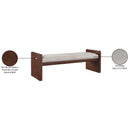  Color_Beige -- Meridian Sonia Velour Fur Fabric Upholstered Bench IMAGE 8
