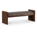 Color_Brown -- Sonia Brown Velour Fur Fabric Upholstered Bench IMAGE 1