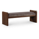  Color_Brown -- Sonia Brown Velour Fur Fabric Upholstered Bench IMAGE 1