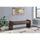  Color_Brown -- Sonia Brown Velour Fur Fabric Upholstered Bench IMAGE 2