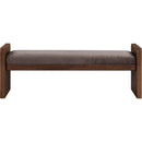  Color_Brown -- Sonia Brown Velour Fur Fabric Upholstered Bench IMAGE 3