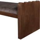  Color_Brown -- Sonia Brown Velour Fur Fabric Upholstered Bench IMAGE 5
