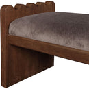  Color_Brown -- Sonia Brown Velour Fur Fabric Upholstered Bench IMAGE 6