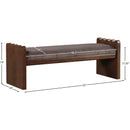 Color_Brown -- Sonia Brown Velour Fur Fabric Upholstered Bench IMAGE 7