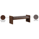  Color_Brown -- Sonia Brown Velour Fur Fabric Upholstered Bench IMAGE 8