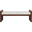 Meridian Sonia Cream Velour Fur Fabric Bench IMAGE 3