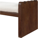  Color_Cream -- Sonia Cream Velour Fur Fabric Upholstered Bench IMAGE 5