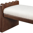  Color_Cream -- Sonia Cream Velour Fur Fabric Upholstered Bench IMAGE 6