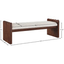  Color_Cream -- Sonia Cream Velour Fur Fabric Upholstered Bench IMAGE 7