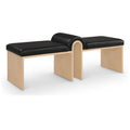  Color_Black -- Meridian Delphine Vegan Leather Upholstered Bench IMAGE 1